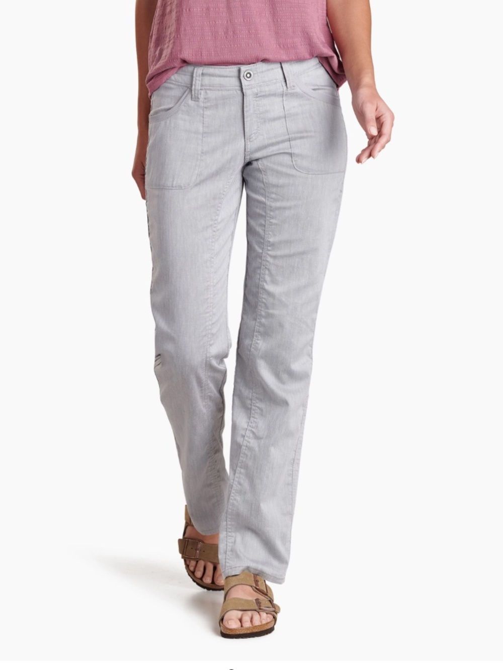 Cotton/linen blend KUHL Cabo pants, size 4, ash grey colour, like-new!